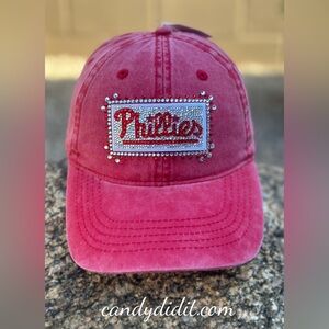NWT Handmade Candy Did It! Philadelphia Phillies Bling Baseball Cap
